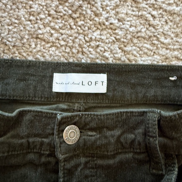 Loft Olive Green Corduroy Skinny Pants Size 12 - Picture 3 of 7